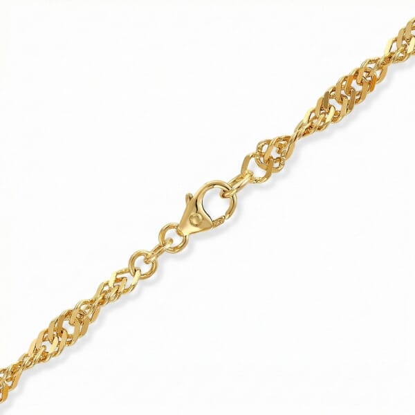 Armbånd Singapore i gult gull 14kt, 19 cm - 18GU3419